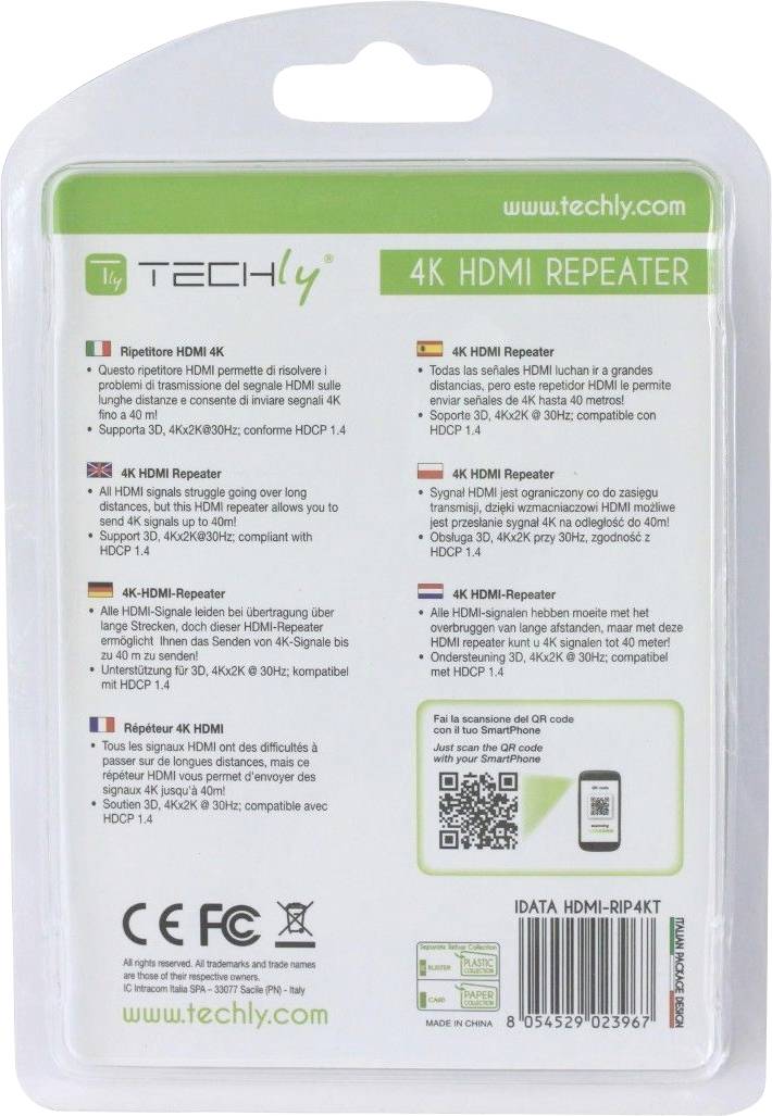 TECHly IDATA-HDMI2-RIP4KT HDMI® Repeater 40 m