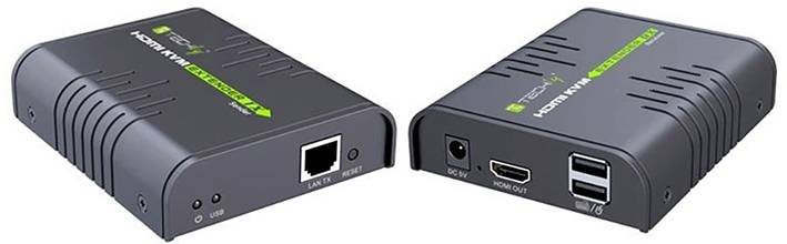 TECHly IDATA-HDMI-KVM2 HDMI®, RJ45, USB-A (USB 2.0) Extender (Verlängerung) über Netzwerkkabel RJ45 120 m