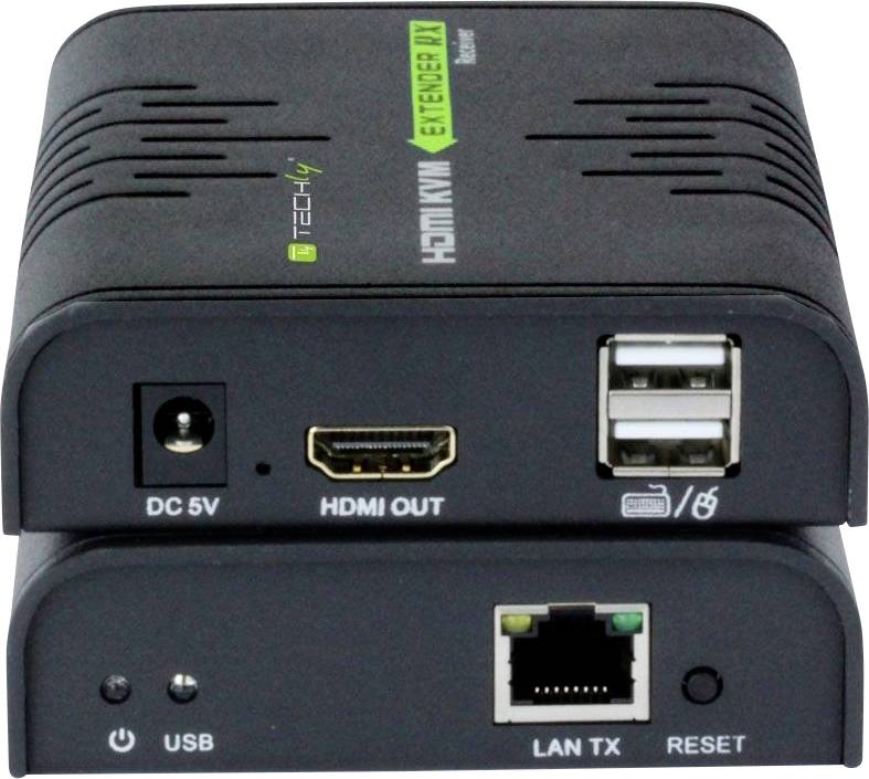 TECHly IDATA-HDMI-KVM2 HDMI®, RJ45, USB-A (USB 2.0) Extender (Verlängerung) über Netzwerkkabel RJ45 120m