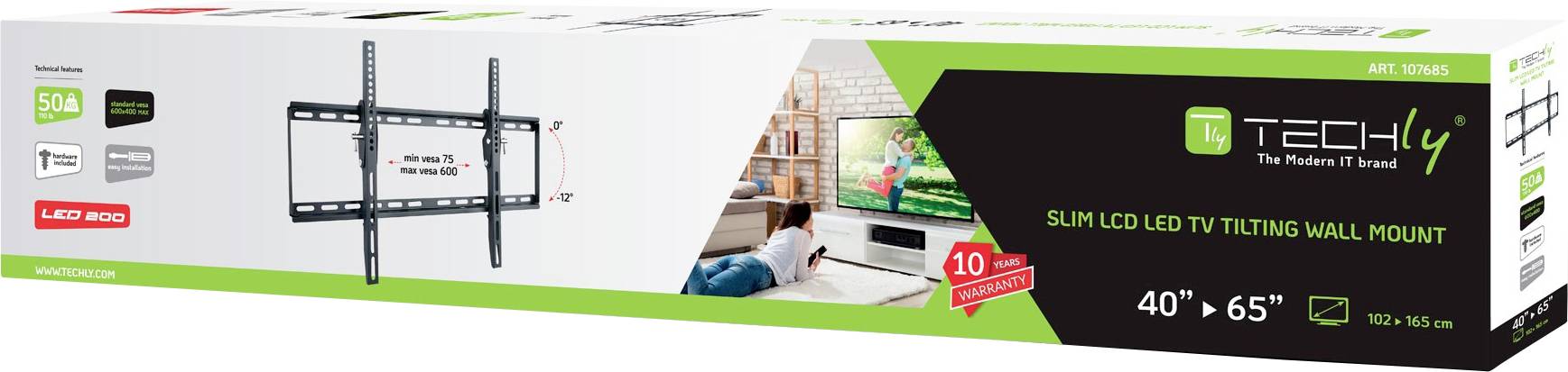 TECHly ICA-PLB-161L TV-Wandhalterung 101,6cm (40") - 165,1cm (65") Neigbar