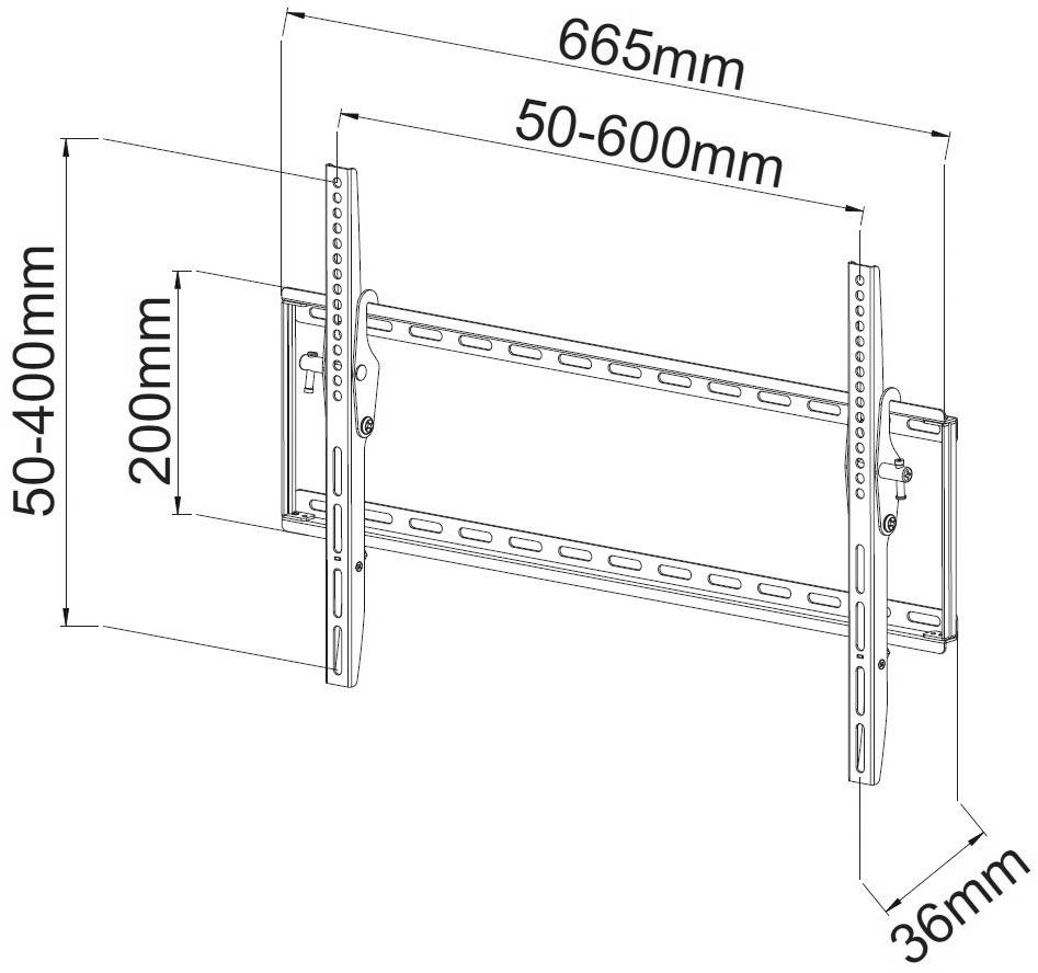 TECHly ICA-PLB-161L TV-Wandhalterung 101,6cm (40") - 165,1cm (65") Neigbar