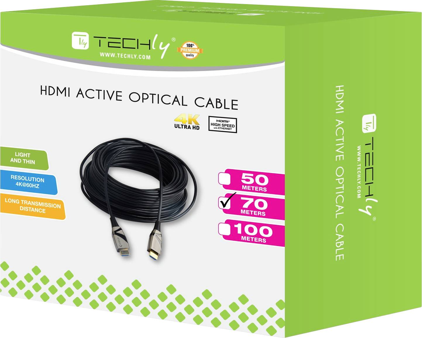 TECHly HDMI Anschlusskabel 50.00 m Schwarz ICOC-HDMI-HY2-050 HDMI-Kabel