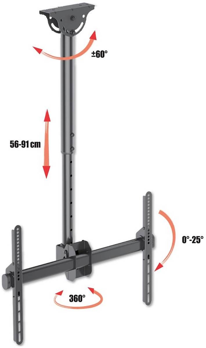TECHly ICA-CPLB-946S TV-Deckenhalterung 94,0 cm (37") - 177,8 cm (70") Deckenhalter, Neigbar, Schwenkbar