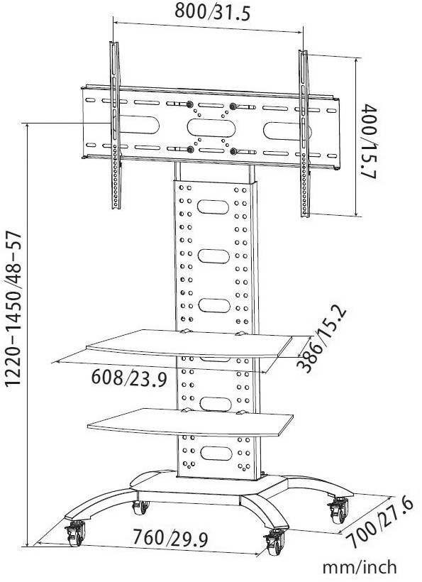 TECHly ICA-TR8 TV-Rollwagen 81,3 cm (32") - 177,8 cm (70")