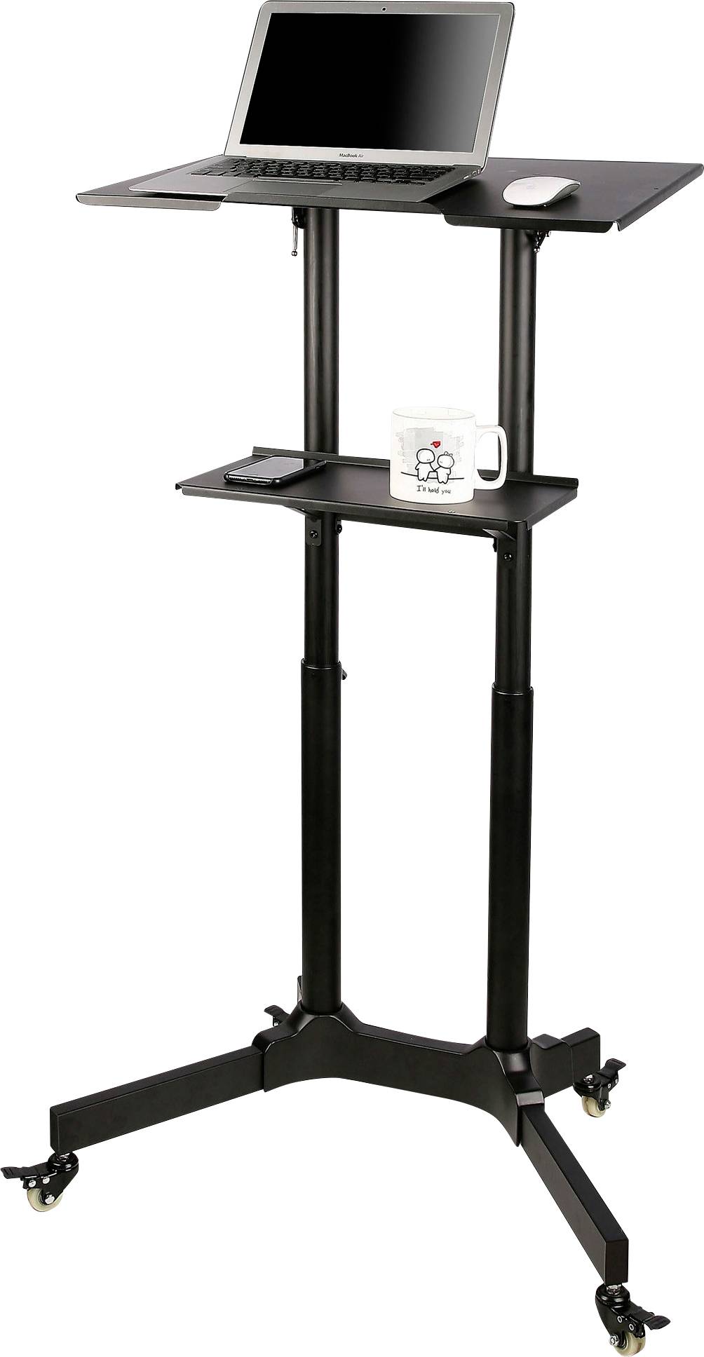 TECHly ICA-TB-TPM-1BK TV-Rollwagen 1 Display(s) Schwarz Höhenverstellbar, Notebook-Ablage, Neigbar