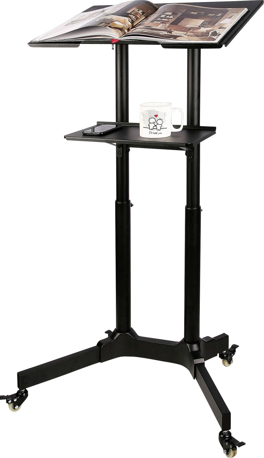 TECHly ICA-TB-TPM-1BK TV-Rollwagen 1 Display(s) Schwarz Höhenverstellbar, Notebook-Ablage, Neigbar