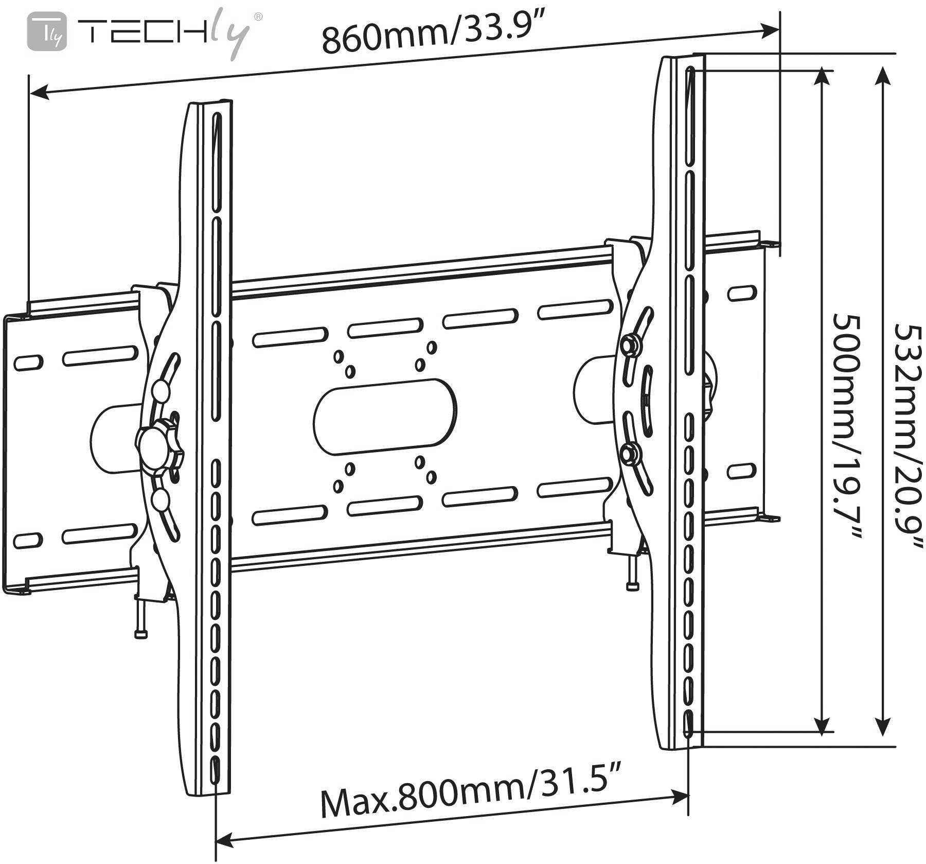 TECHly ICA-PLB-890 TV-Wandhalterung 104,1 cm (41") - 203,2 cm (80") Neigbar