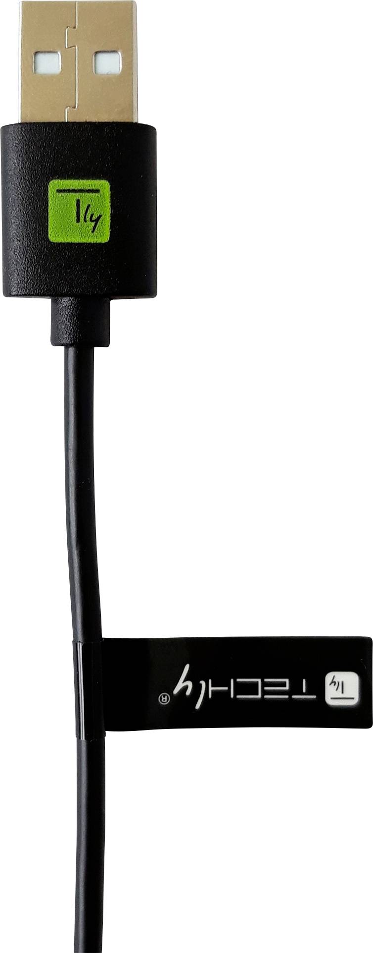TECHly USB-Kabel USB-C® Stecker, USB-A Stecker 0.10 m Schwarz ICOC-MUSB20-CMAM01T
