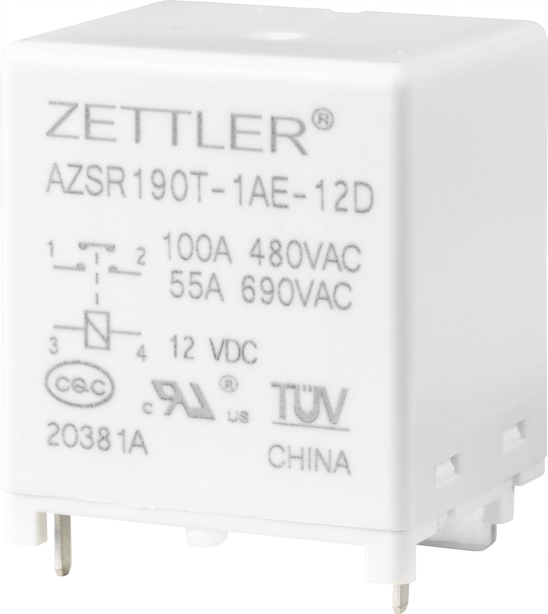 Zettler Electronics AZSR190T-1AE-12D Powerrelais 12 V/DC 100 A 1 Schließer 1 St.