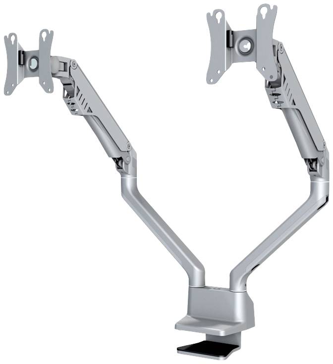 Neomounts FPMA-D750DSILVER 2fach Monitor-Tischhalterung 25,4cm (10") - 81,3cm (32") Schwenkbar, Rotierbar, Neigbar Grau