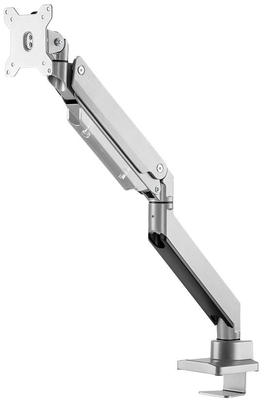 Verstellbarer Monitorarm aus Metall, zur Tischmontage. Eignet sich zur ergonomischen Positionierung eines Bildschirms.