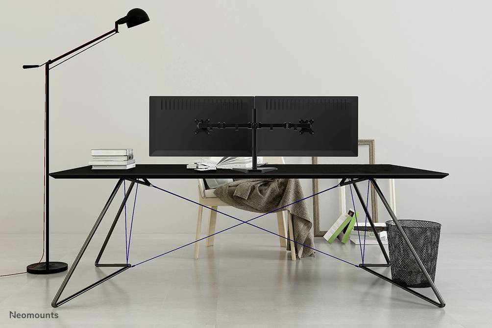 Neomounts FPMA-D550DDBLACK 2fach Monitor-Tischhalterung 25,4cm (10") - 81,3cm (32") Schwenkbar, Rotierbar, Neigbar, Stand Schwarz