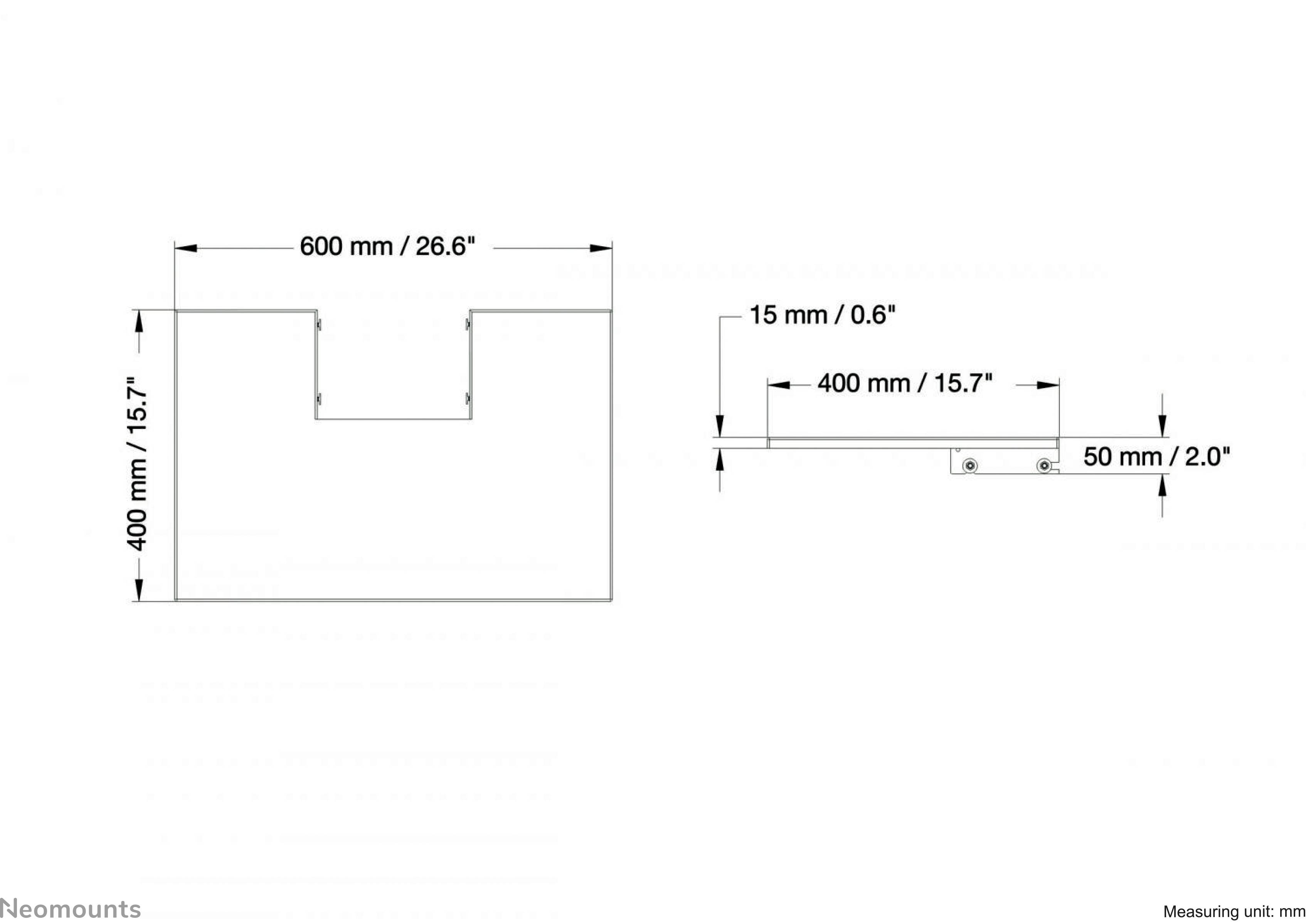 Neomounts Ablagefach Schwarz