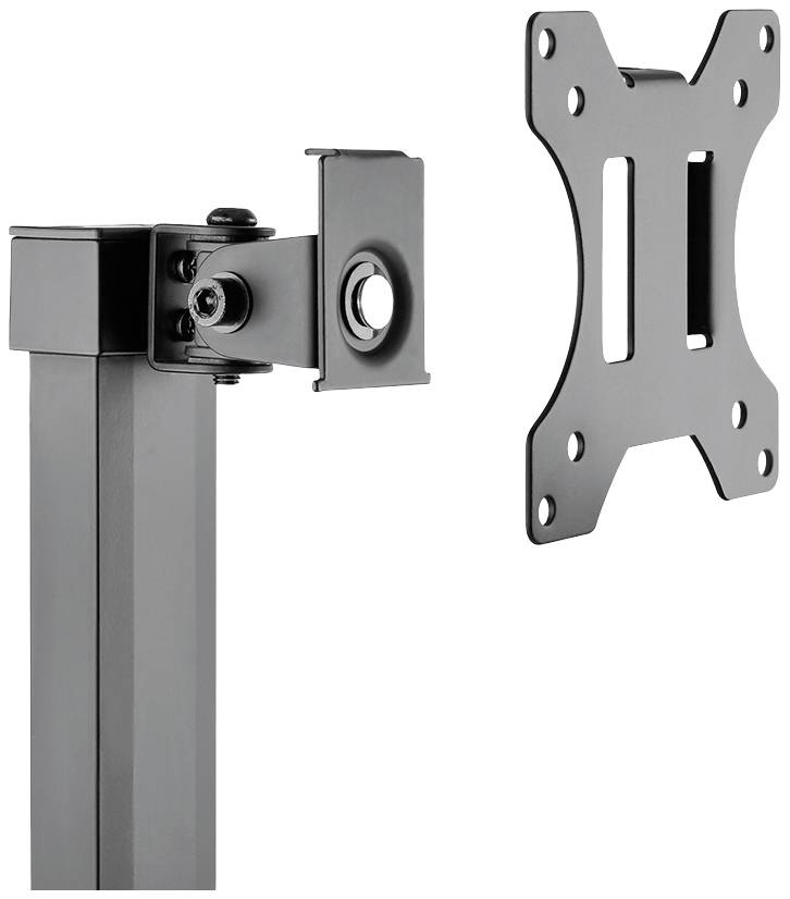 Metallischer Monitorarm zeigt abnehmbares VESA-Halterungsteil. Perfekt für die Anpassung und Installation von Bildschirmen.