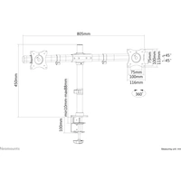 Neomounts FPMA-DCB100DBLACK 2fach Monitor-Tischhalterung 25,4 cm (10") - 68,6 cm (27") Schwenkbar Neomounts FPMA-DCB100DBLACK 2fach Monitor-Tischhalterung 25,4 cm (10") - 68,6 cm (27") Schwenkbar