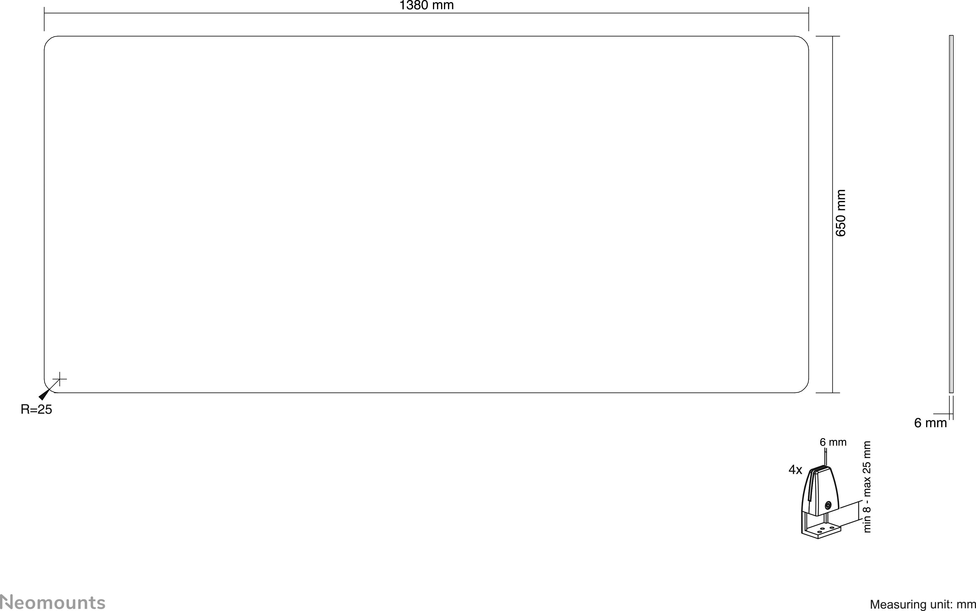 Neomounts NS-GLSPROTECT140 NS-GLSPROTECT140 Mobile Schutzwand Glas (B x H x T) 138 x 65 x 0.6cm