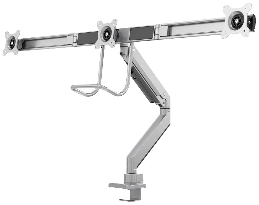 Neomounts NM-D775DX3SILVER 3fach Monitor-Tischhalterung 43,2 cm (17") - 61 cm (24") Schwenkbar, Rotierbar, Neigbar Grau