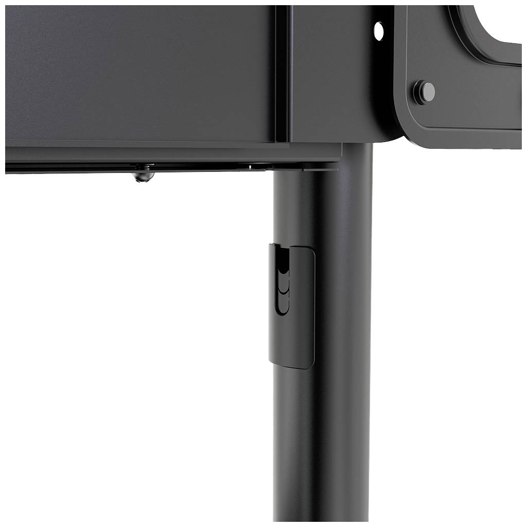 Nahaufnahme eines schwarzen Metallständers mit Loch. Kein weiterer Kontext oder Dekoration sichtbar.