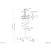 Neomounts PLASMA-M1900E TV-Rollwagen Höhenverstellbar 94,0cm (37") - 177,8cm (70") Rotierbar, Neigbar Neomounts PLASMA-M1900E TV-Rollwagen Höhenverstellbar 94,0cm (37") - 177,8cm (70") Rotierbar, Neigbar