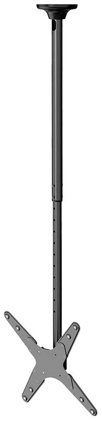 Deckenhalterung für Projektoren: Verstellbare Höhe, schwarze Farbe, mit vier Befestigungspunkten für Stabilität.