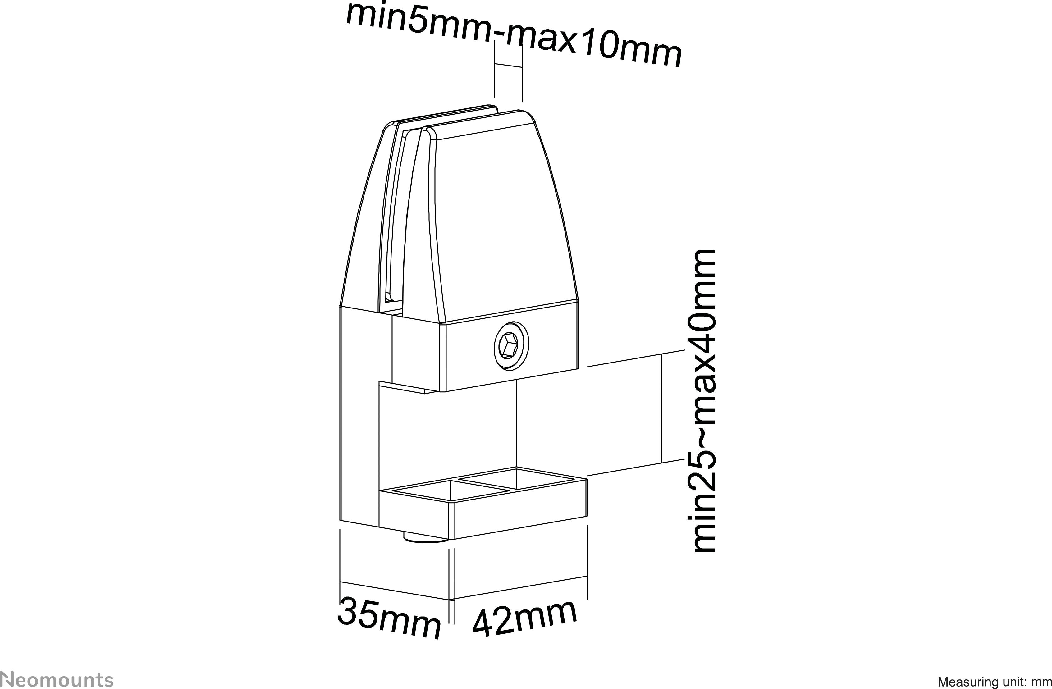 Neomounts Befestigungsklemmsatz Schwarz