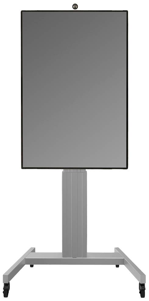 Rollbares, vertikales Displayboard auf Standfuß mit vier Rollen, geeignet für Präsentationen und Besprechungen.
