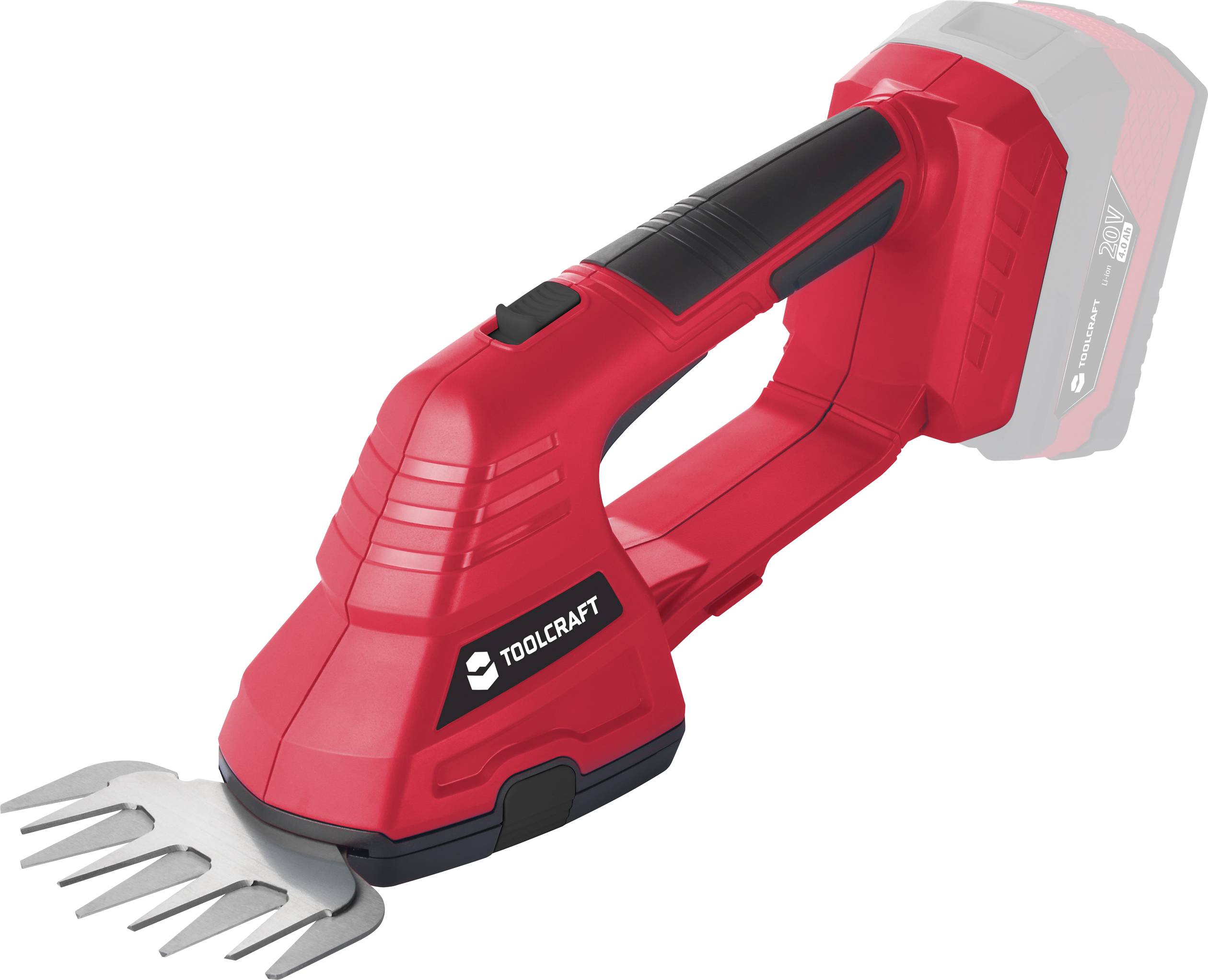 TOOLCRAFT GBS-L118 / TAWB-200 Akku Grasschere ohne Akku, ohne Ladegerät, inkl. Gras- und Strauchscherenvorsatz 20V Li-Ion