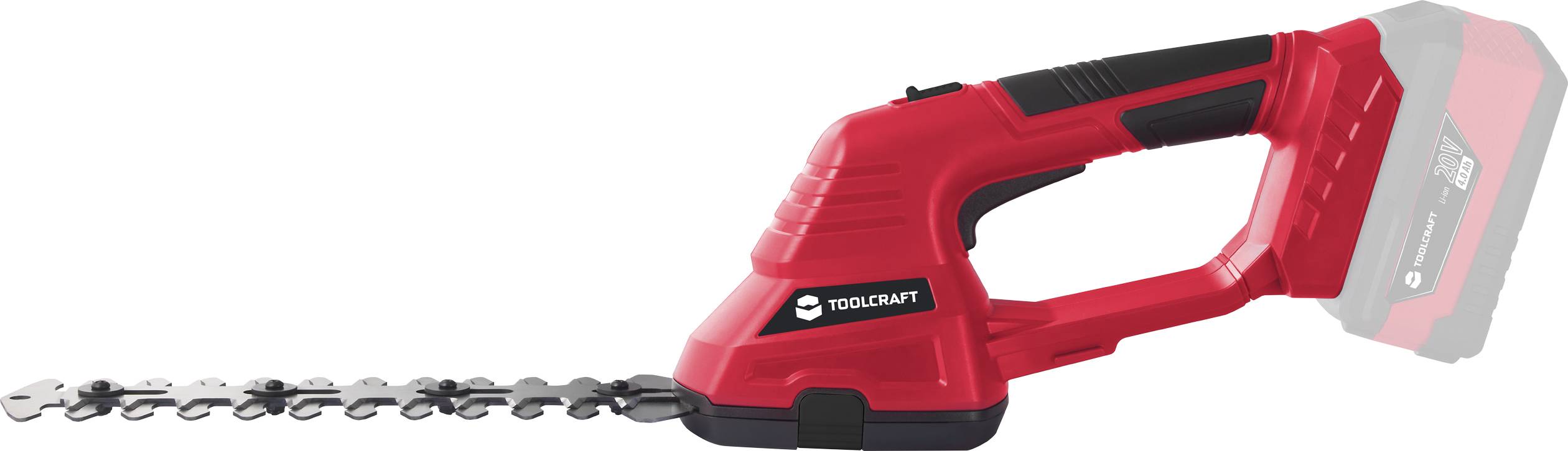 TOOLCRAFT TO-6928995 GBS-L118 / TAWB-200 Akku Grasschere ohne Akku, ohne Ladegerät, inkl. Gras- und Strauchscherenvorsatz 20 V Li-Ion