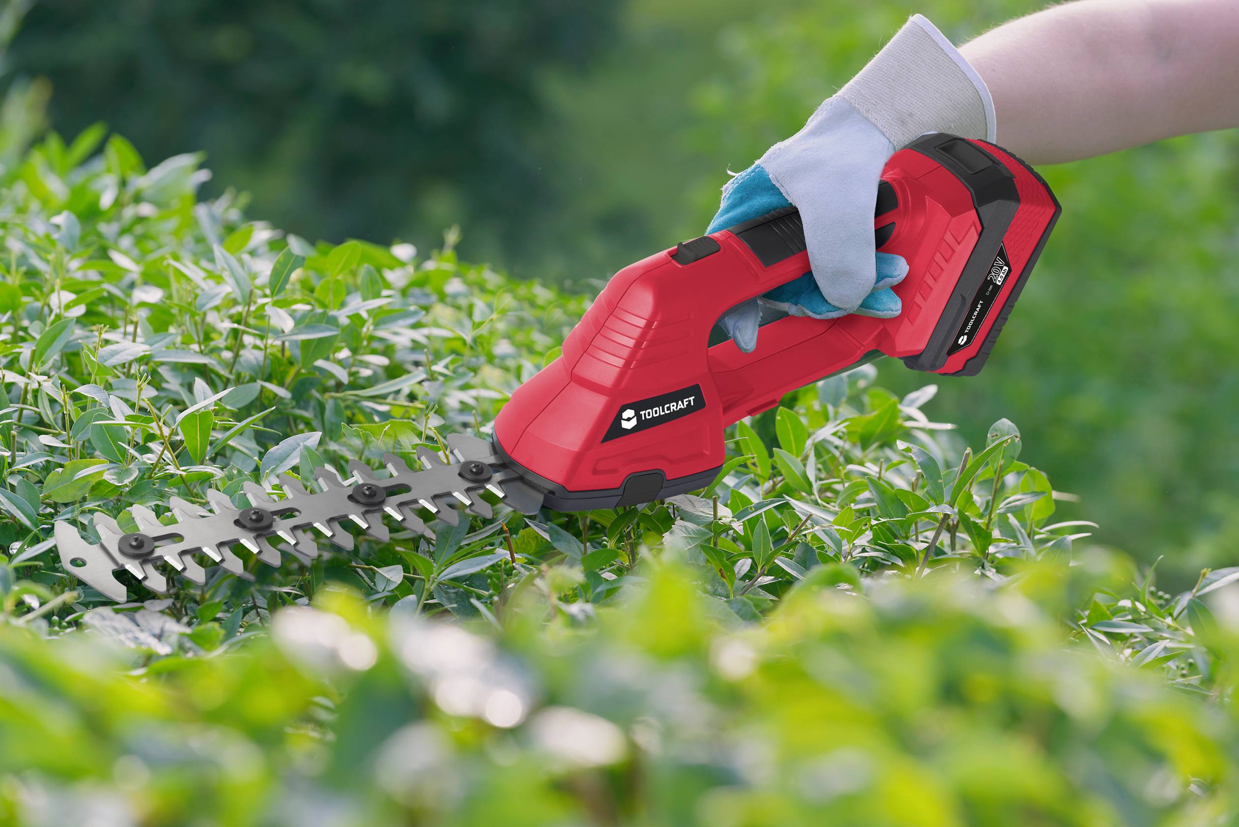 TOOLCRAFT GBS-L118 / TAWB-200 Akku Grasschere ohne Akku, ohne Ladegerät, inkl. Gras- und Strauchscherenvorsatz 20V Li-Ion