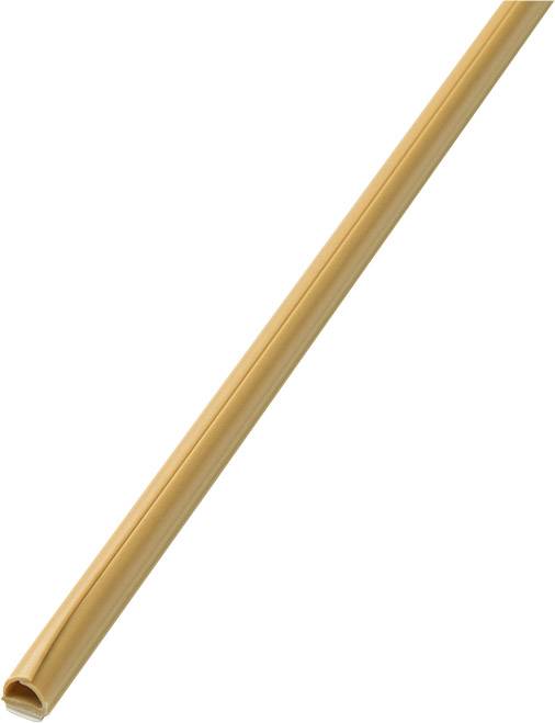 Ein langer, schmaler, brauner Kunststoffstreifen in diagonaler Ansicht, möglicherweise eine Dichtung oder ein Kabelkanal.