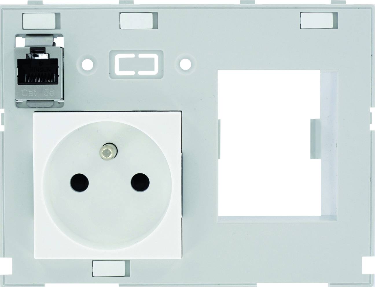 Murrelektronik Kombieinsatz 2-fach Frankreich FK 1xRJ45 Bu/Bu + Auschnitt für 2 pol. FI/LS-Schalter Modlink MSDD Inhalt: 1St.