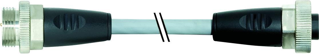 Zwei schwarze Kabelstecker sind durch ein blaues Kabel verbunden und zeigen ein Symbol für fehlende Verbindung.