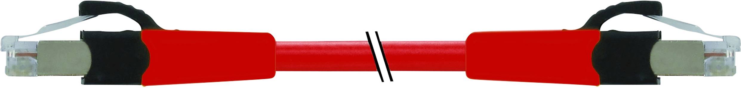 Bild einer brückenartigen Konstruktion aus zwei miteinander verbundenen roten Blöcken mit schwarzen und grauen Elementen an den Enden.