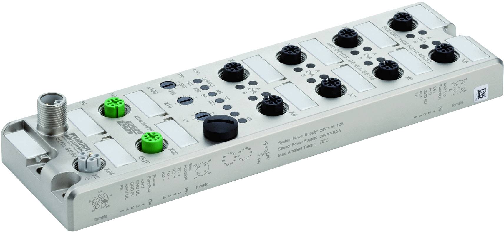 Murrelektronik 54500 Sensor/Aktorbox aktiv M12-Verteiler mit Kunststoffgewinde 1 St.