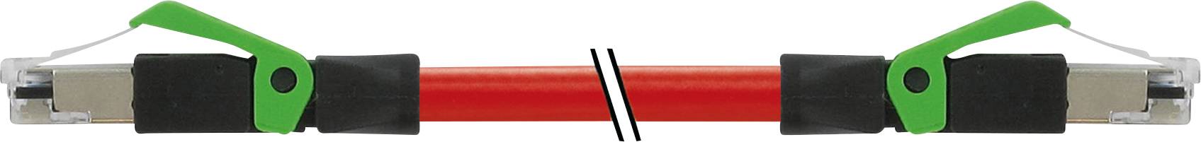 Zwei schwarze Griffe mit grünem Hebel an beiden Enden eines rot ummantelten Metallgehäuses.