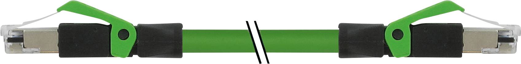 Ein grünes Fitnessband mit schwarzen Griffen und grünen Schlaufen. Es ist gespannt und bereit für Widerstandsübungen.