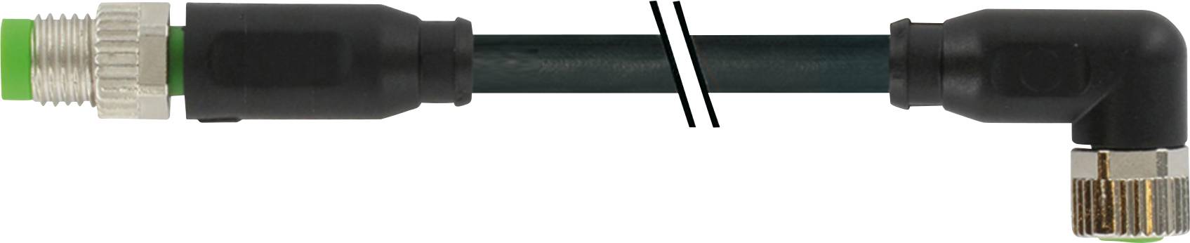 Ein kabel mit 90-Grad-Winkelstecker und geradem Stecker, geformt für enge Installationsbereiche.