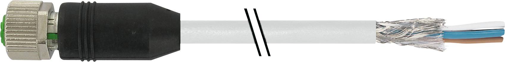Ein Koaxialkabel mit Steckverbinder auf der linken Seite und Abisolierung zeigt den Aufbau mit Abschirmung und Innenkabeln.