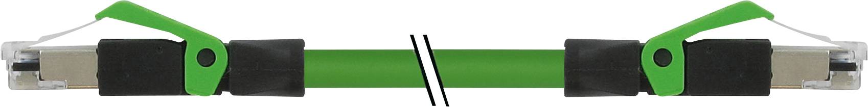 Grüner, elastischer Fitnessband mit schwarzen Griffen an beiden Enden.