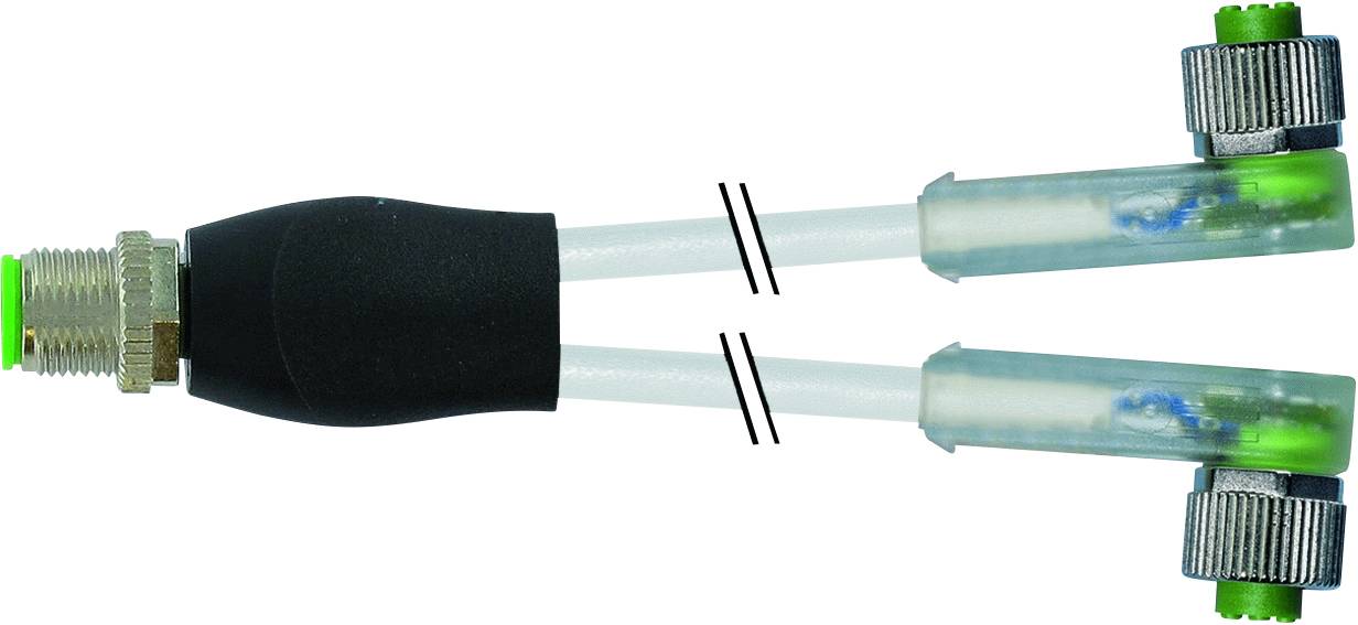 Murrelektronik 7000-40781-2330300 Sensor-/Aktor-Verteiler und Adapter M12 x 1 Buchse, gerade, Buchse, gewinkelt 3.00m Polzahl