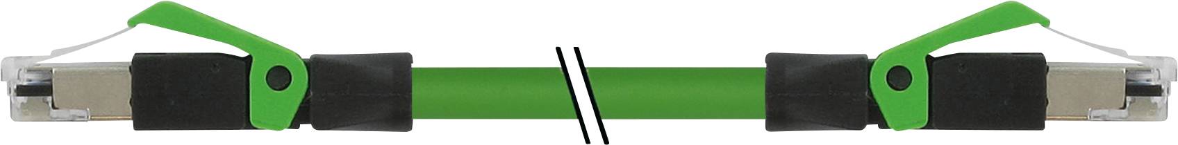 Ein grüner Stab mit schwarzen Griffen und zwei Haken an den Enden.