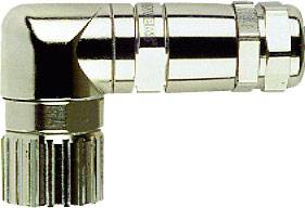 Metallischer Rohrverbinder mit 90-Grad-Winkel, geeignet für industrielle Anwendungen zur Verbindung von Rohren oder Leitungen.