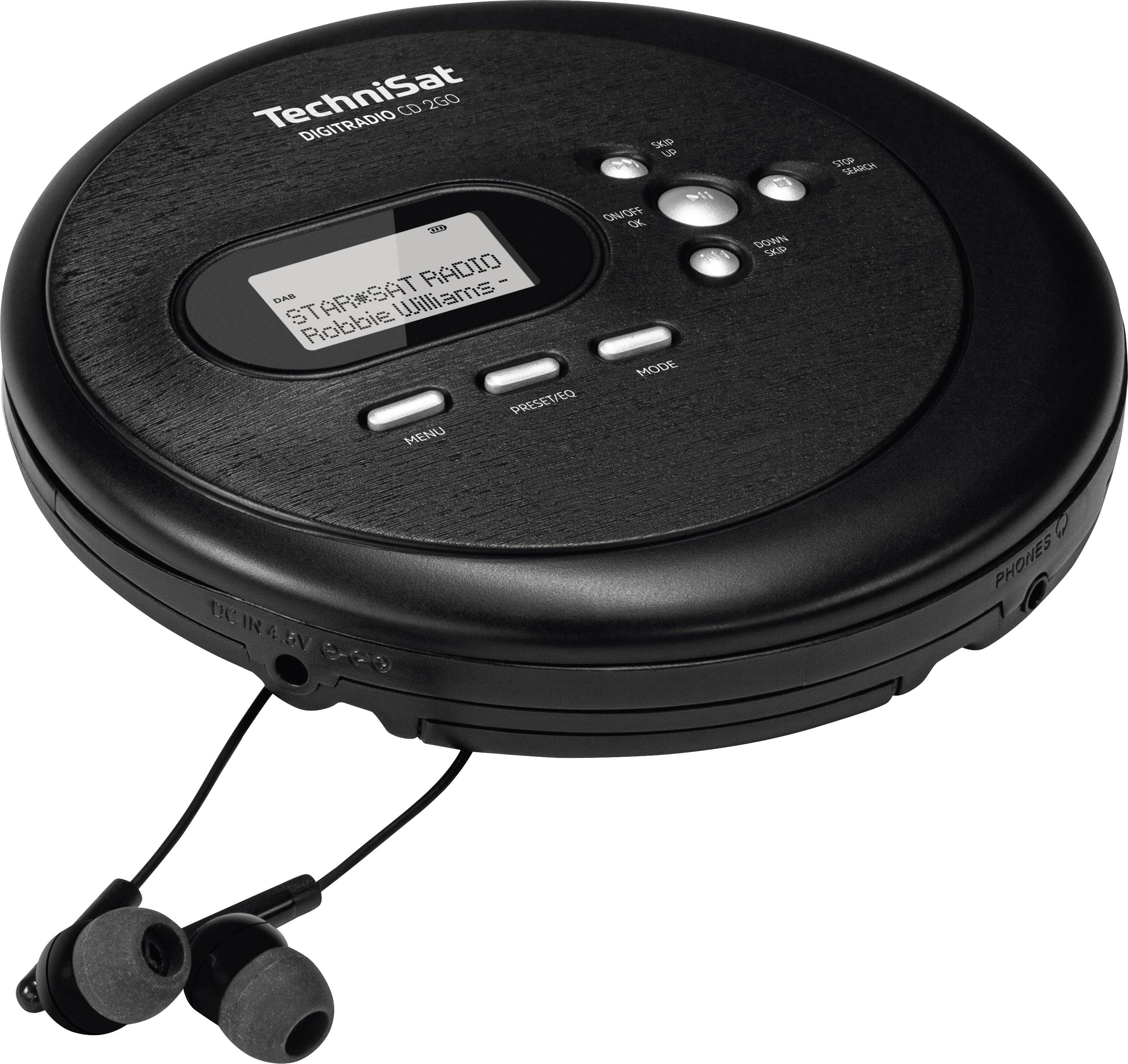 TechniSat DIGITRADIO CD 2GO Tragbarer CD-Player MP3 Schwarz