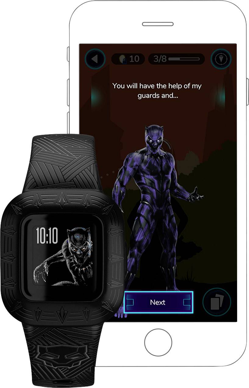 Garmin vívofit® jr. 3 | Black Panther Kinderarmbanduhr Schwarz, Lila