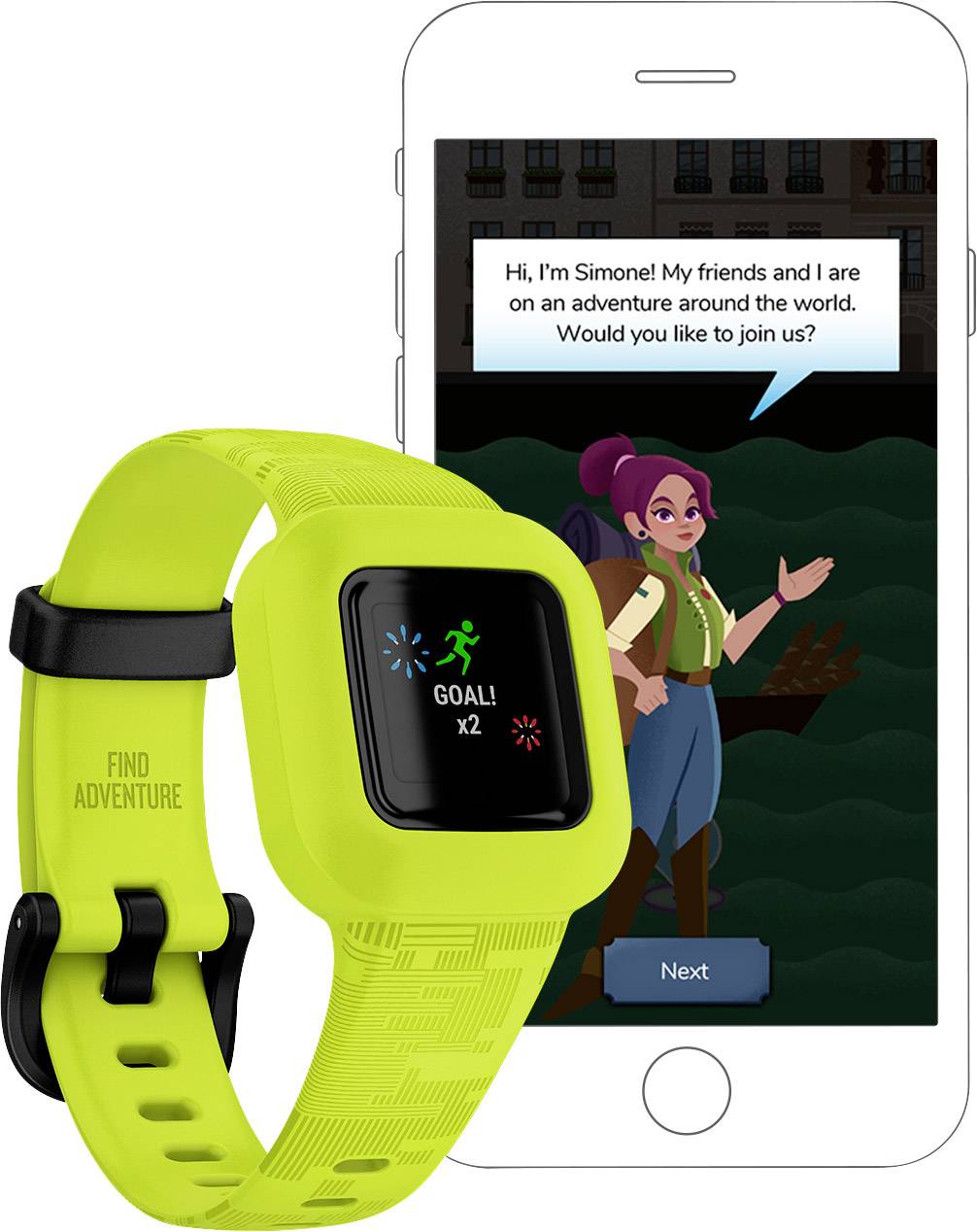 Garmin Vivofit Jr. 3 Kinderarmbanduhr Neongrün, Schwarz