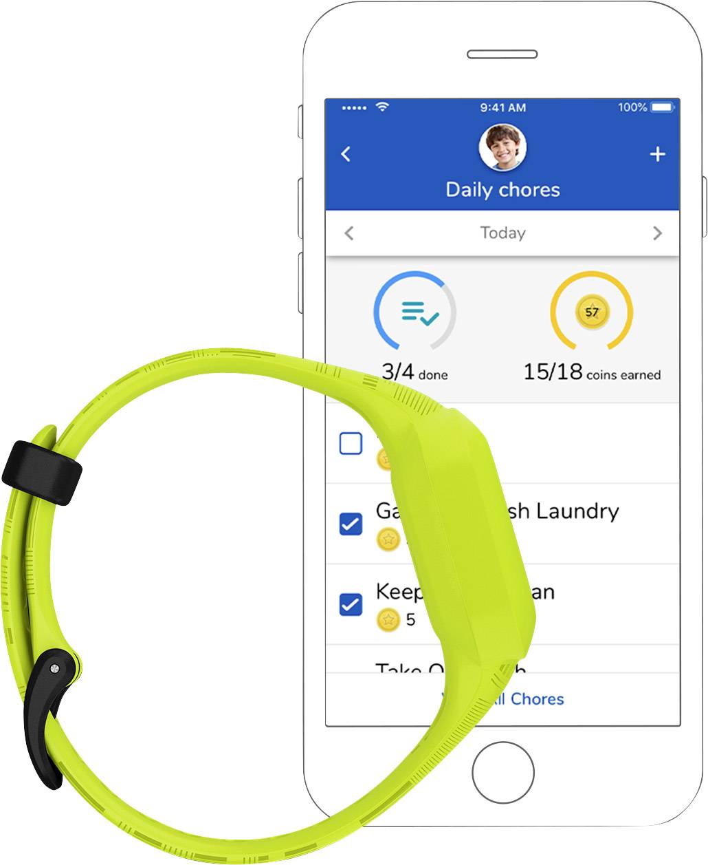 Garmin vívofit® jr. 3 | Digicamo Kinderarmbanduhr Neongrün, Schwarz