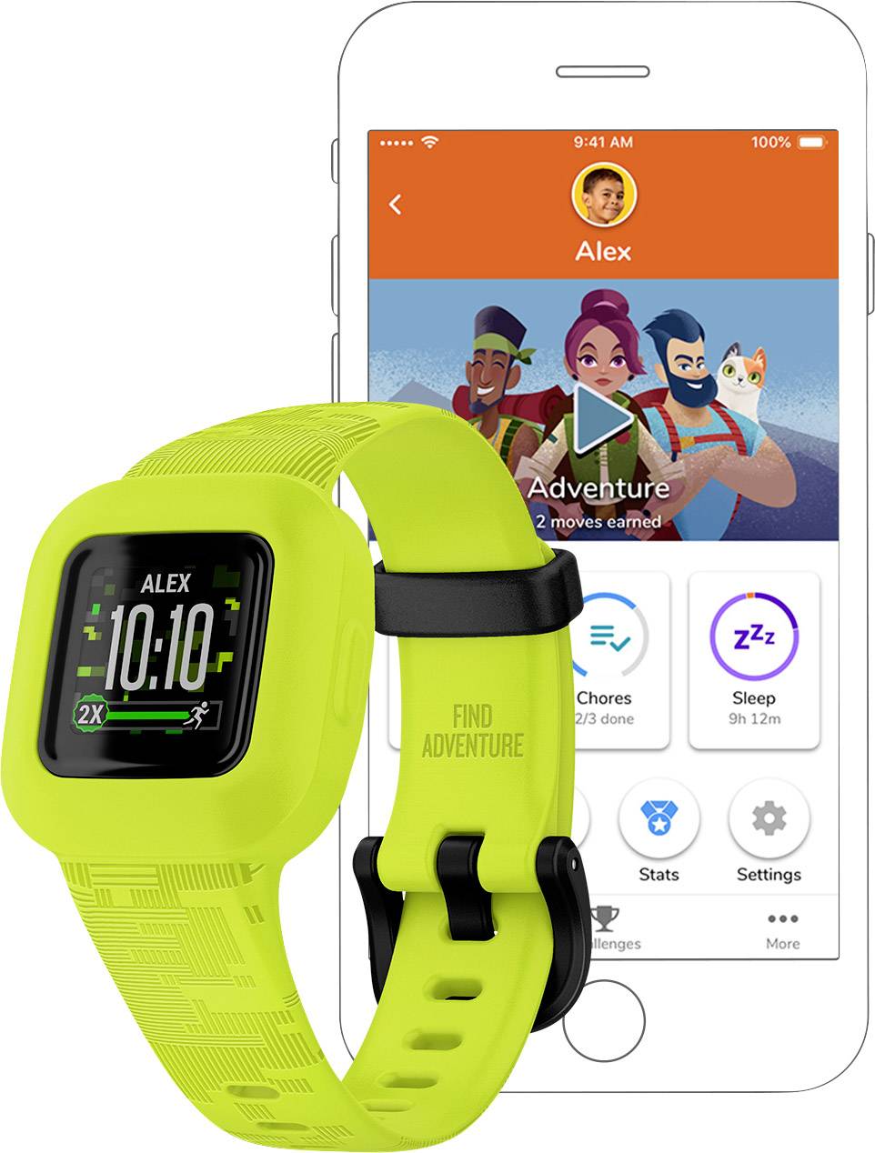 Garmin vívofit® jr. 3 | Digicamo Kinderarmbanduhr Neongrün, Schwarz