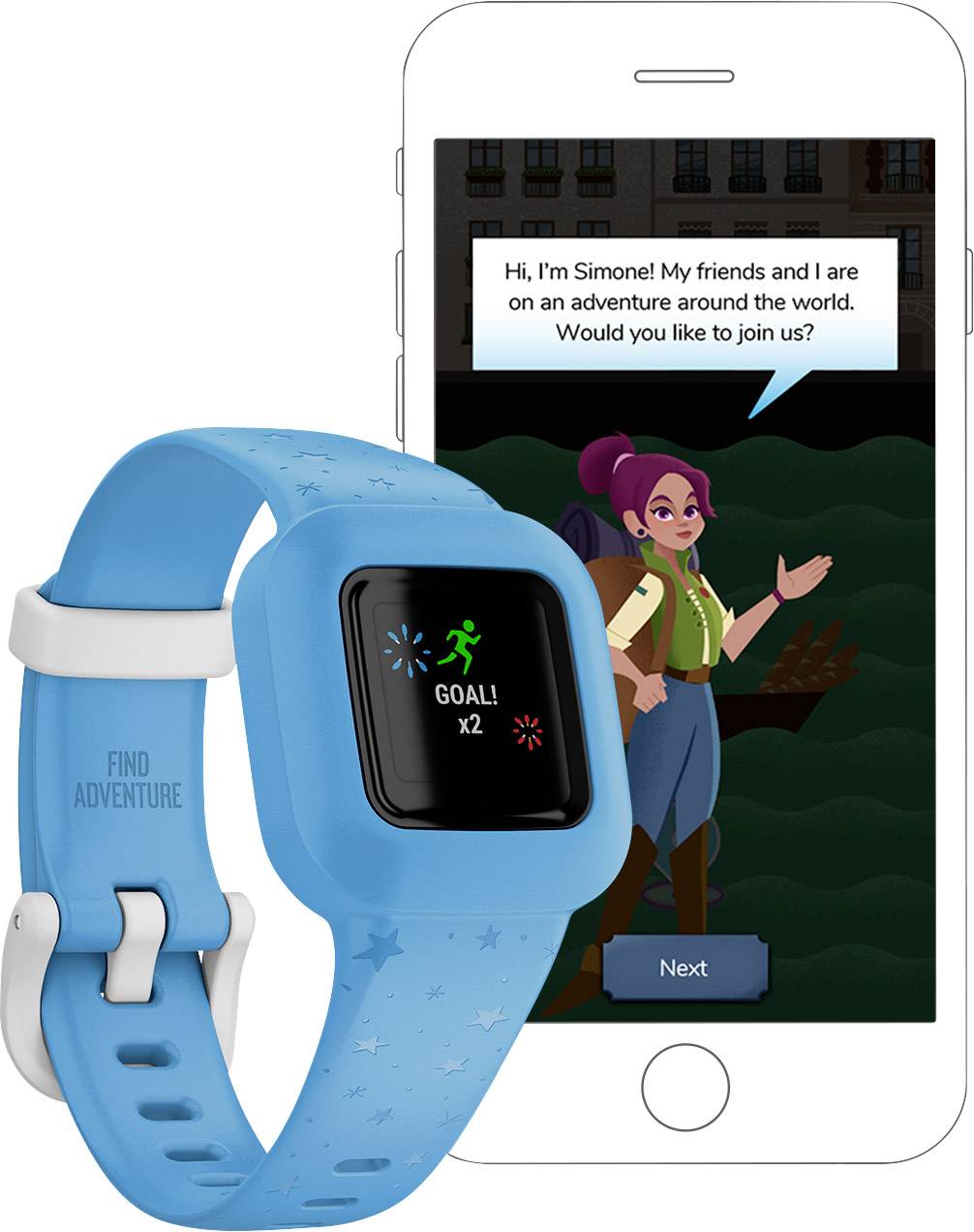 Garmin Vivofit Jr. 3 Kinderarmbanduhr Blau, Weiß