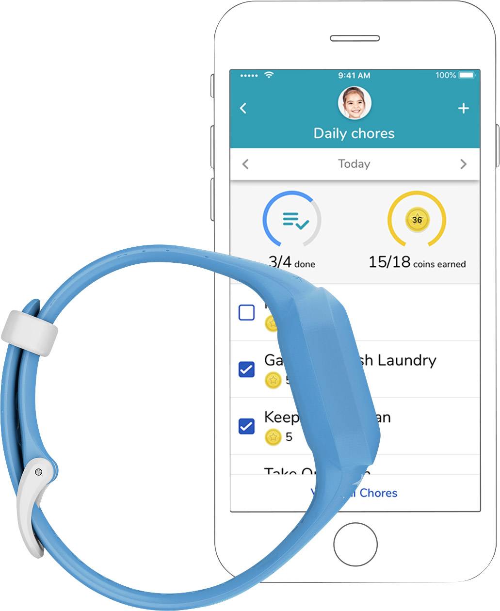 Garmin vívofit® jr. 3 | 3 Sterne Kinderarmbanduhr Blau, Weiß