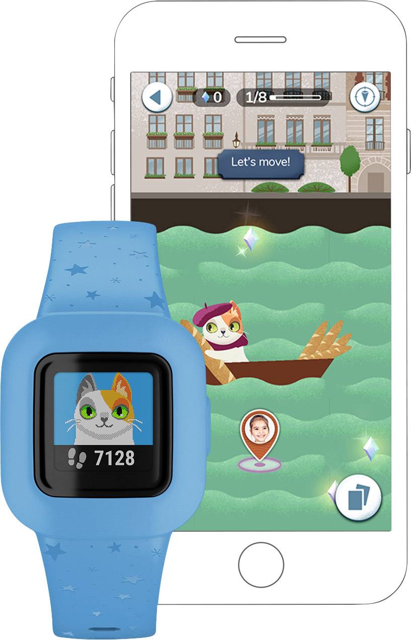 Garmin vívofit® jr. 3 | 3 Sterne Kinderarmbanduhr Blau, Weiß